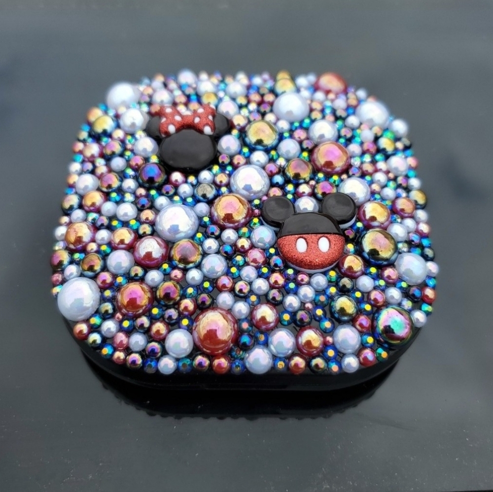 Colorful Rhinestone Mouse Ear Trinket Box